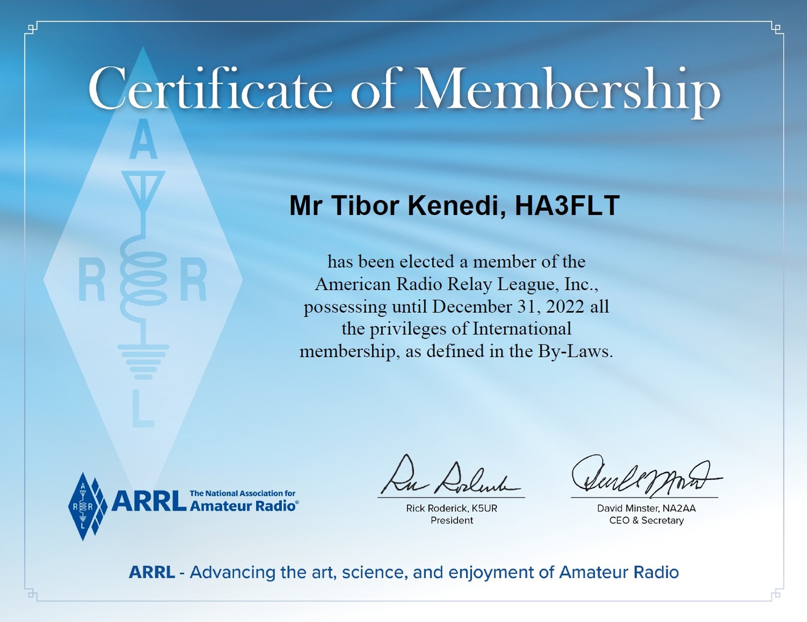 LoTW - HA3FLT - Certification